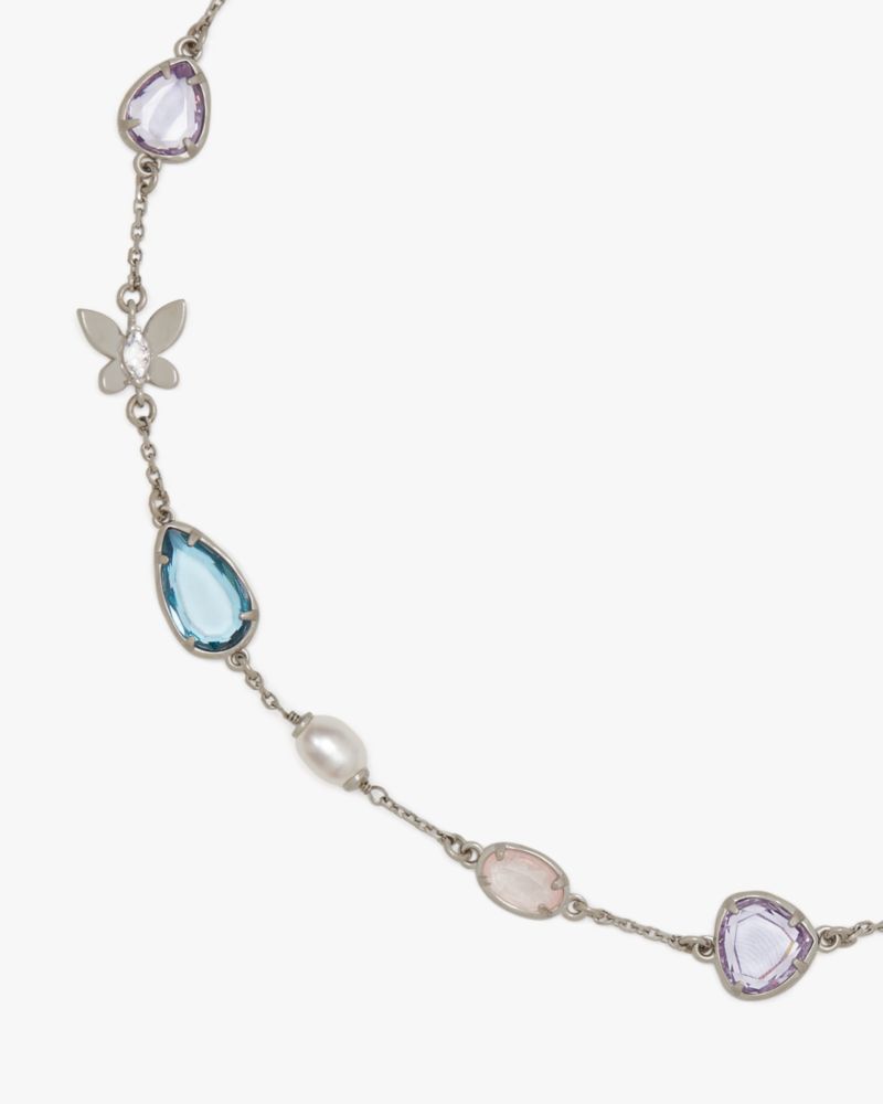 Kate Spade,Lilac Haze Scatter Necklace,Single Strand,Gem Embellishment,Pearl,Teardrop Embellishment,Novelty Embellishment,...,