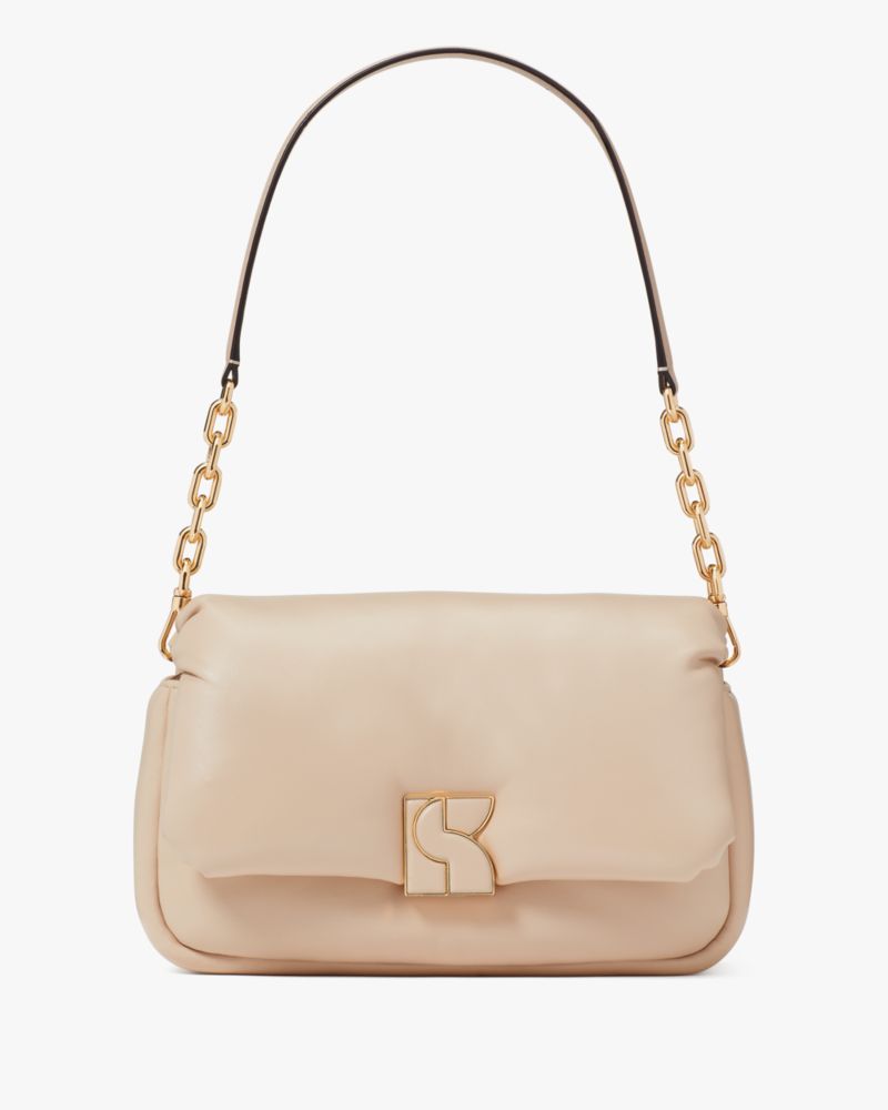 Kate Spade,Dakota Puffy Leather Crossbody,Beige