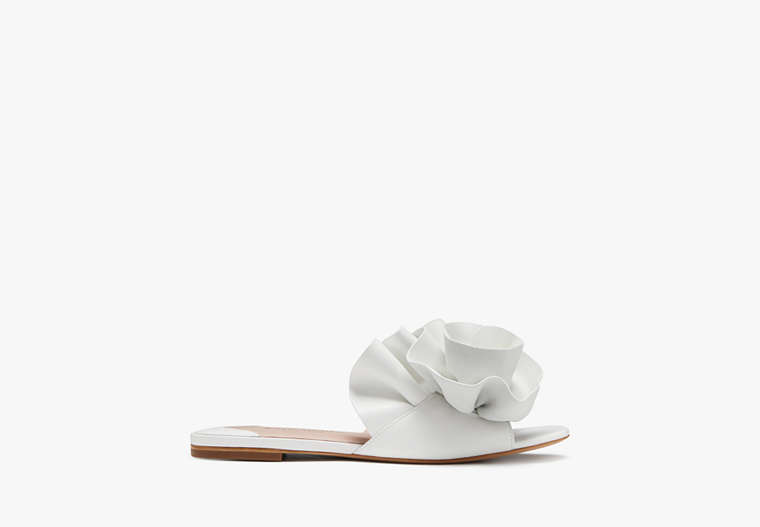 Kate Spade,Flourish Slide Sandals,Casual,True White image number 0