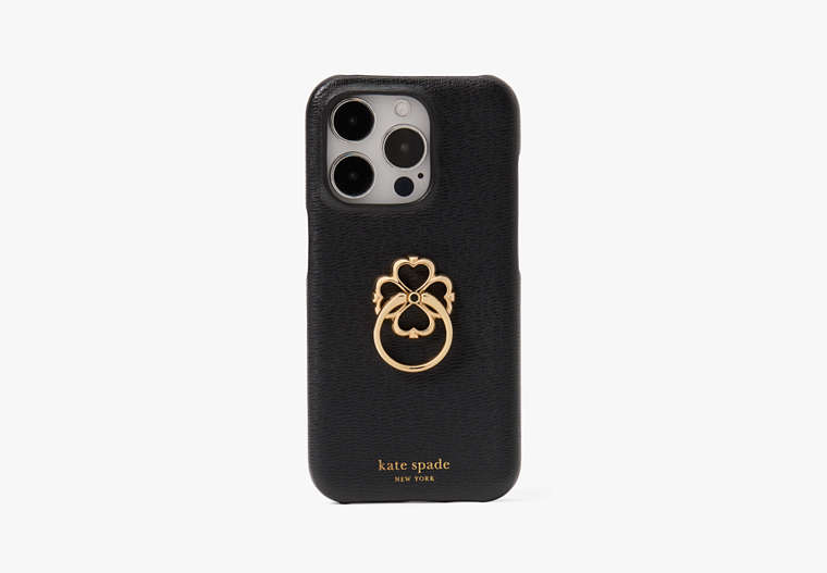 Kate Spade,モーガン スペード リング スタンド アイフォン 15 Pro ケース,iPhoneケース,ブラック