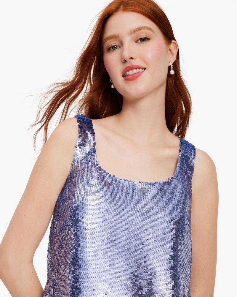 Kate Spade,Sequin Tank,Polyester,Spandex,Woven,Tank,Embellished,Sequin,Party,