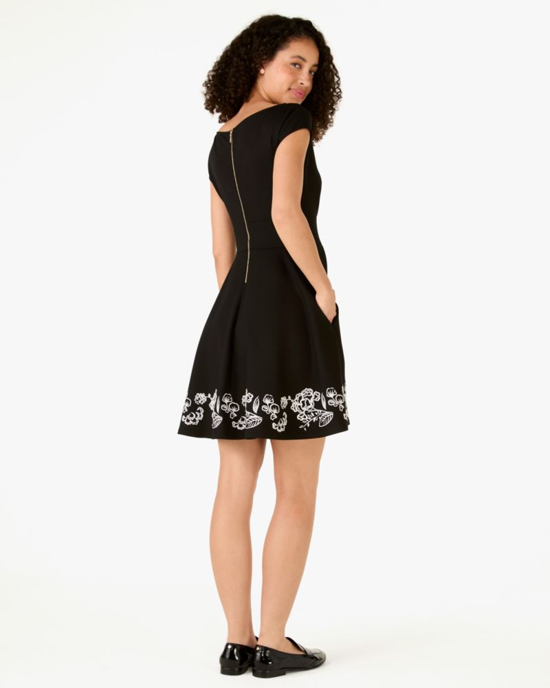 Kate Spade,Embroidered Fiorella Dress,Black