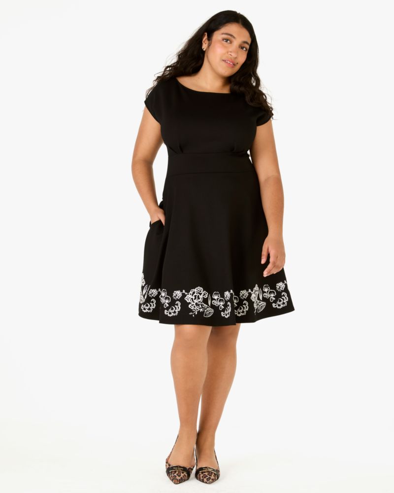 Kate Spade,Embroidered Fiorella Dress,Black