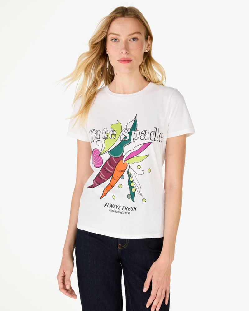 Kate Spade,ファーマーズ マーケット Tシャツ,ウェア,フレッシュホワイト