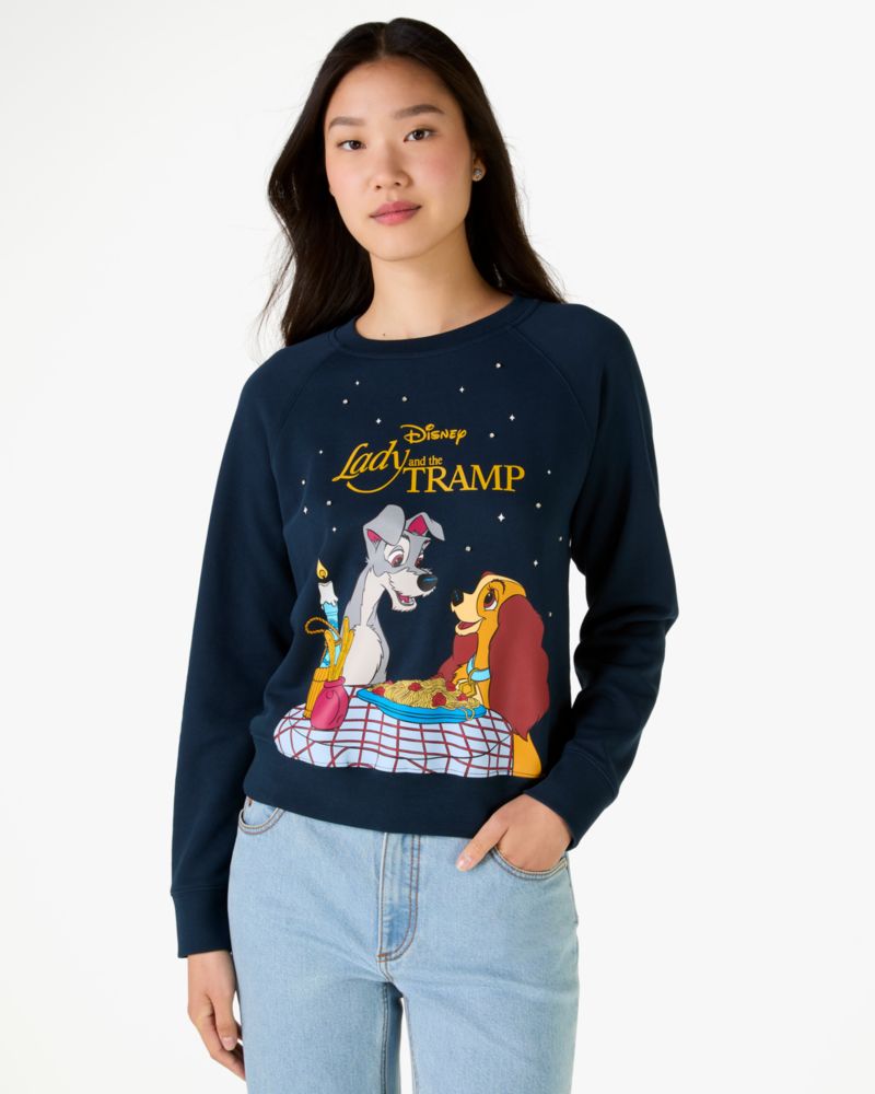 Kate Spade,Disney X Kate Spade New York Lady And The Tramp Sweatshirt,Parisian Navy Multi