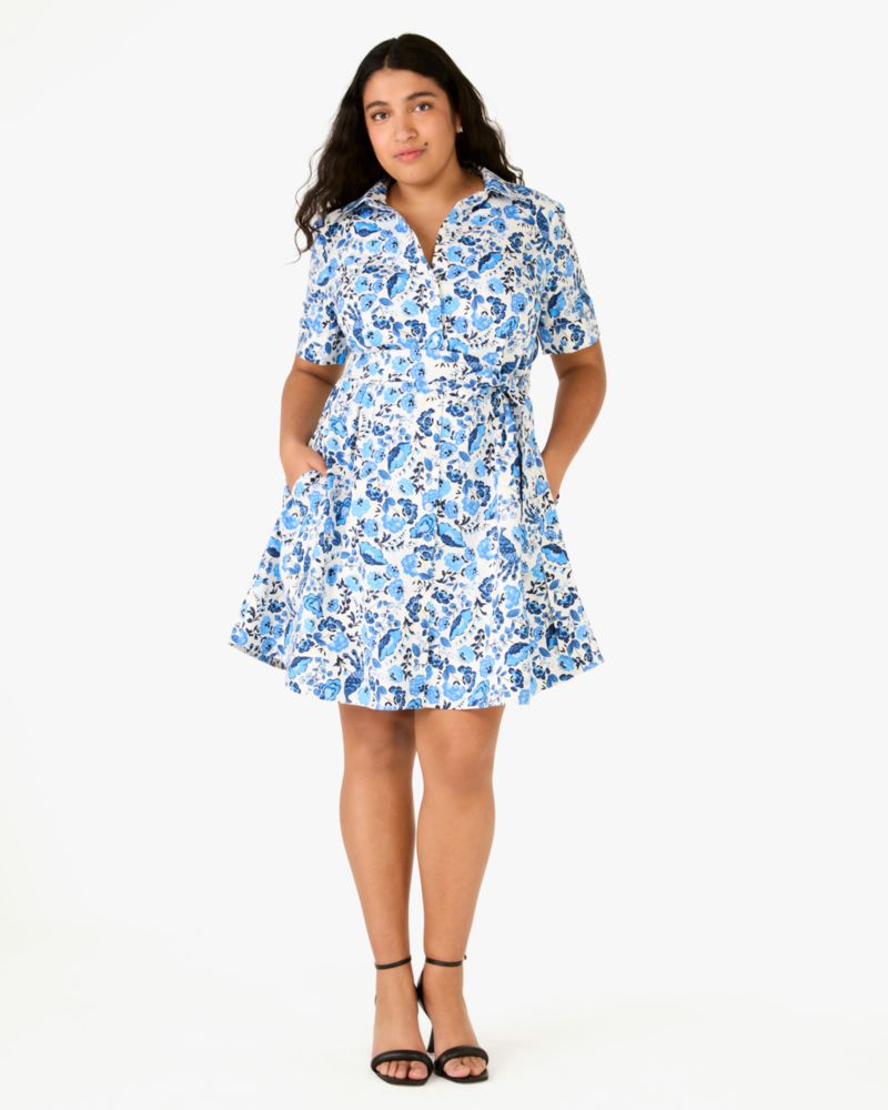 Kate Spade,Peacock Floral Shirt Dress,