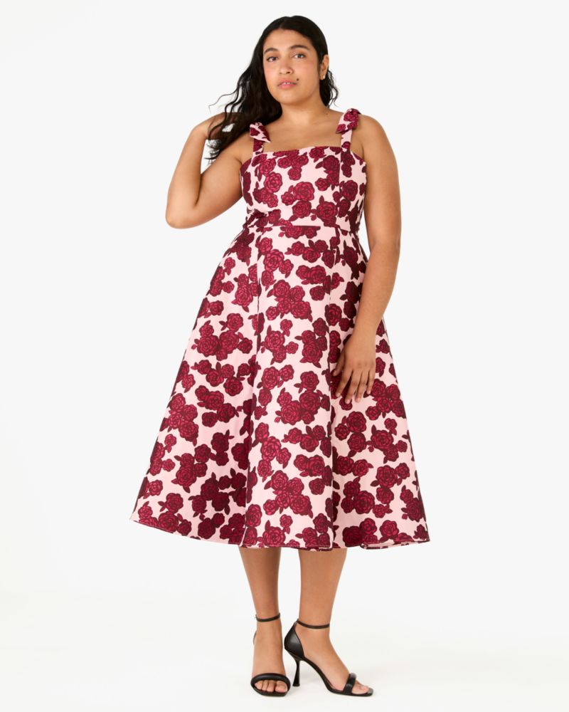 Kate Spade,Rosy Florets Brocade Dress,Multi Color