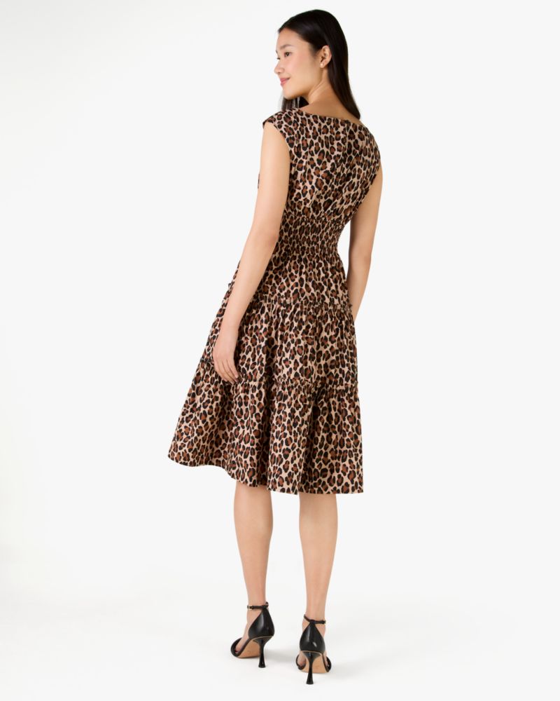 Kate Spade,Spotted Leopard Blaire Midi Dress,Multi Color