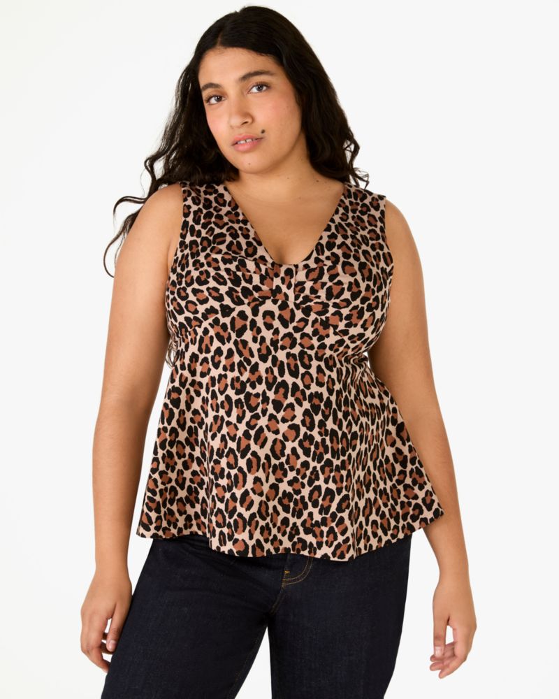 Kate Spade,Spotted Leopard Bow-knot Top,