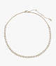 Kate Spade,Queen Of The Court Tennis Necklace,Clear/Silver