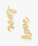 Kate Spade,Say Yes Love Earrings,Gold