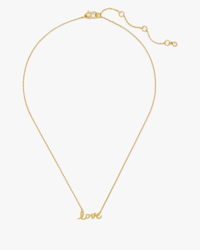 Kate Spade,Say Yes Love Pendant,Single Strand,Lettering Word,Gold Plated,Valentines,Casual,