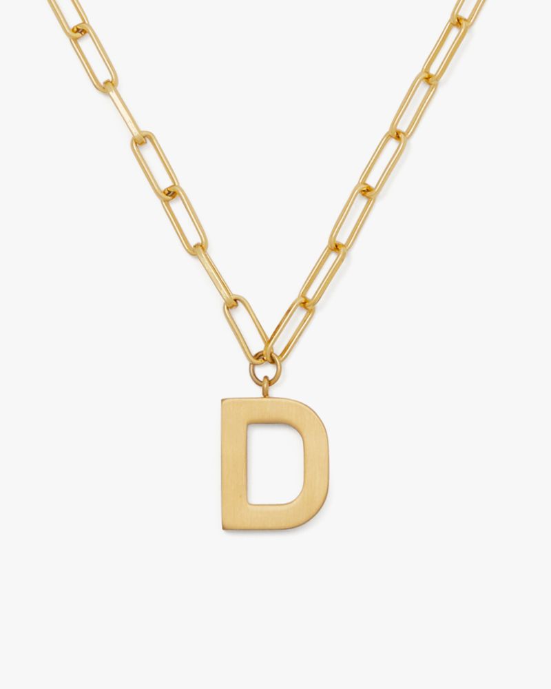 Kate Spade,Initial This D Pendant,Single Strand,Lettering Word,Gold Plated,Casual,