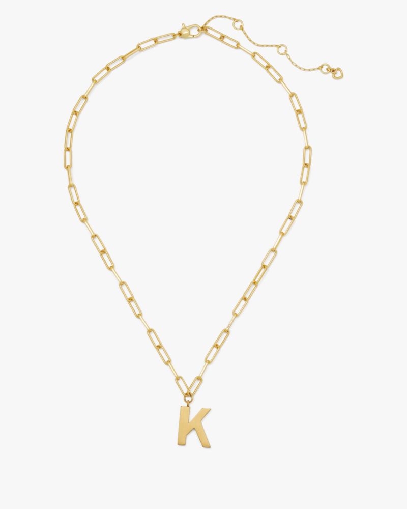 Kate Spade,Initial This K Pendant,Single Strand,Lettering Word,Gold Plated,Casual,