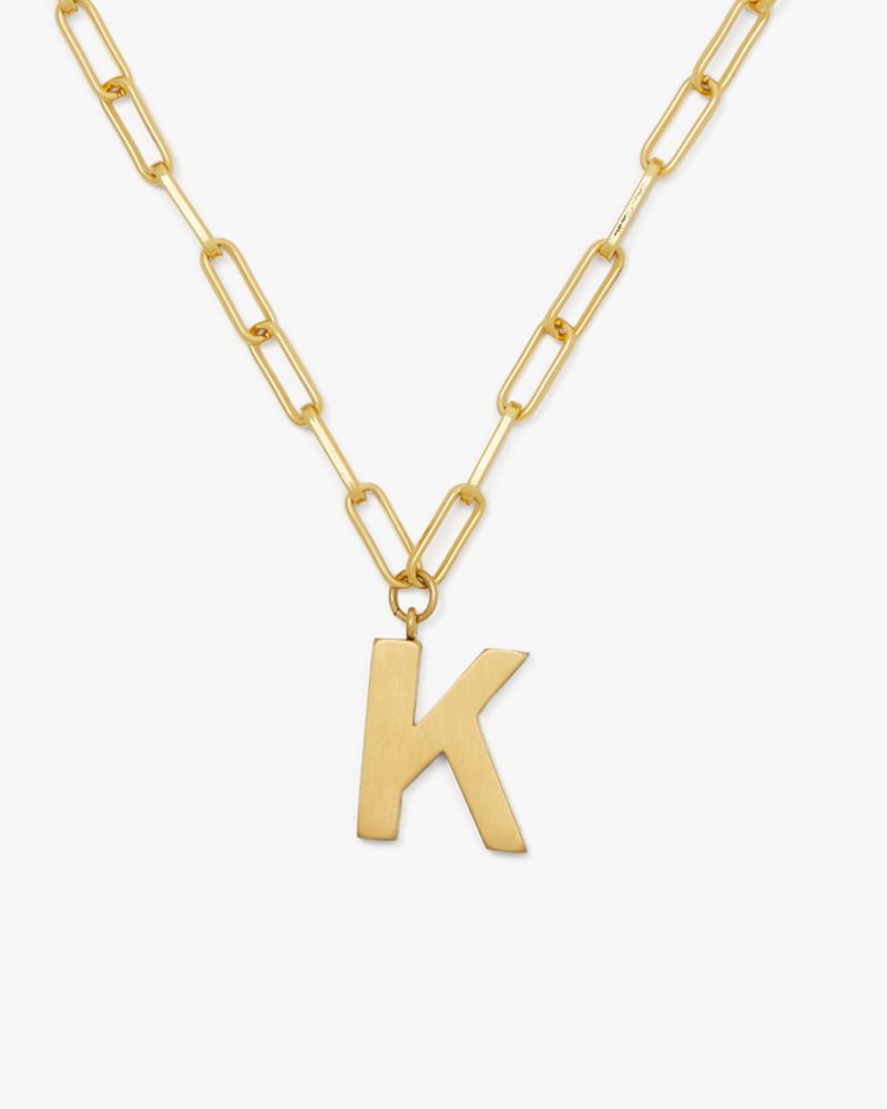 Kate Spade,Initial This K Pendant,Single Strand,Lettering Word,Gold Plated,Casual,