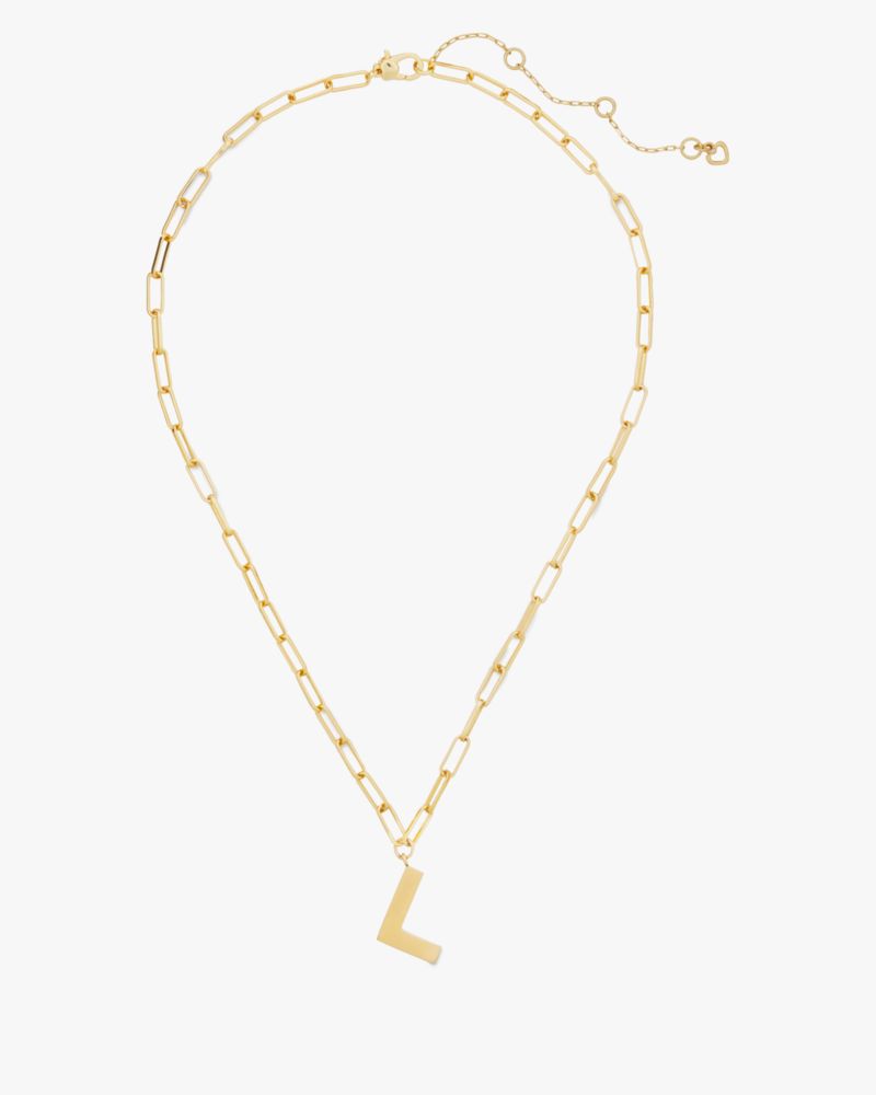 Kate Spade,Initial This L Pendant,Single Strand,Lettering Word,Gold Plated,Casual,