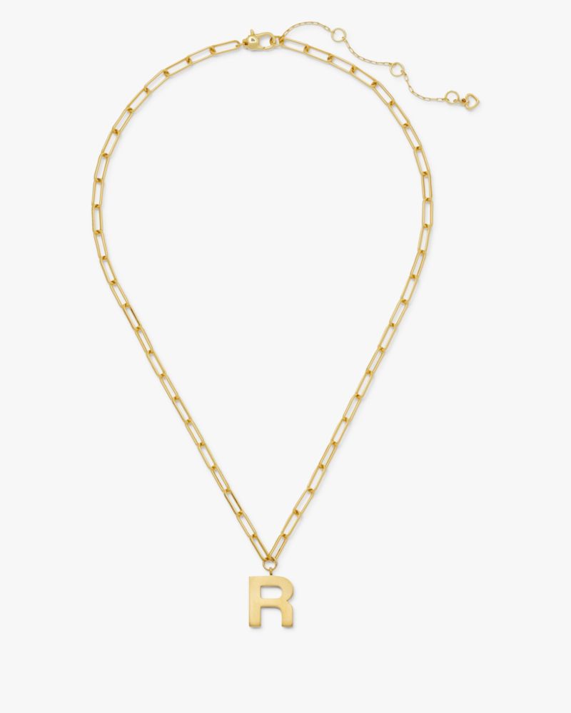 Kate Spade,Initial This R Pendant,Single Strand,Lettering Word,Gold Plated,Casual,