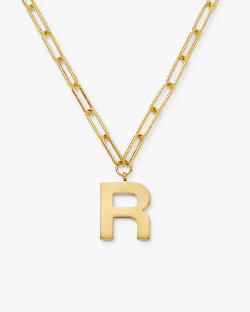 Kate Spade,Initial This R Pendant,Single Strand,Lettering Word,Gold Plated,Casual,