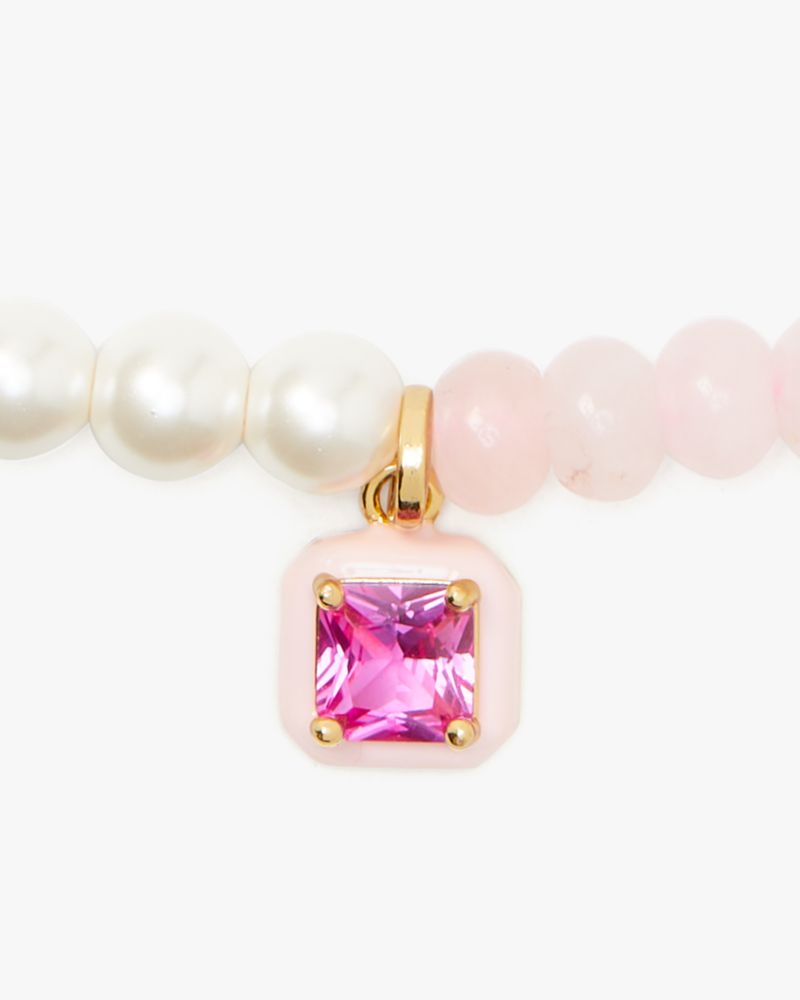 Kate Spade,Brighten Up Beaded Necklace,Single Strand,Beaded,Bead Embellishment,Rhinestones,Yellow Gold,Day Party,Multi Color