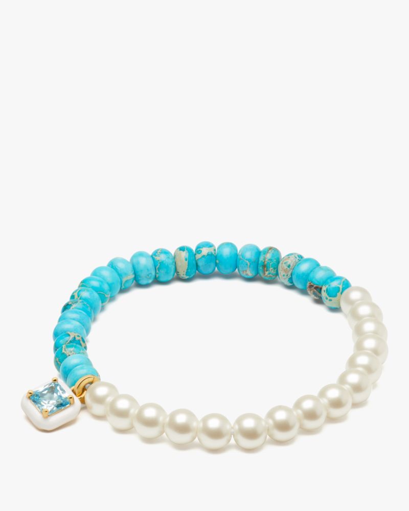 Kate Spade,Brighten Up Beaded Stretch Bracelet,Turquoise Multi