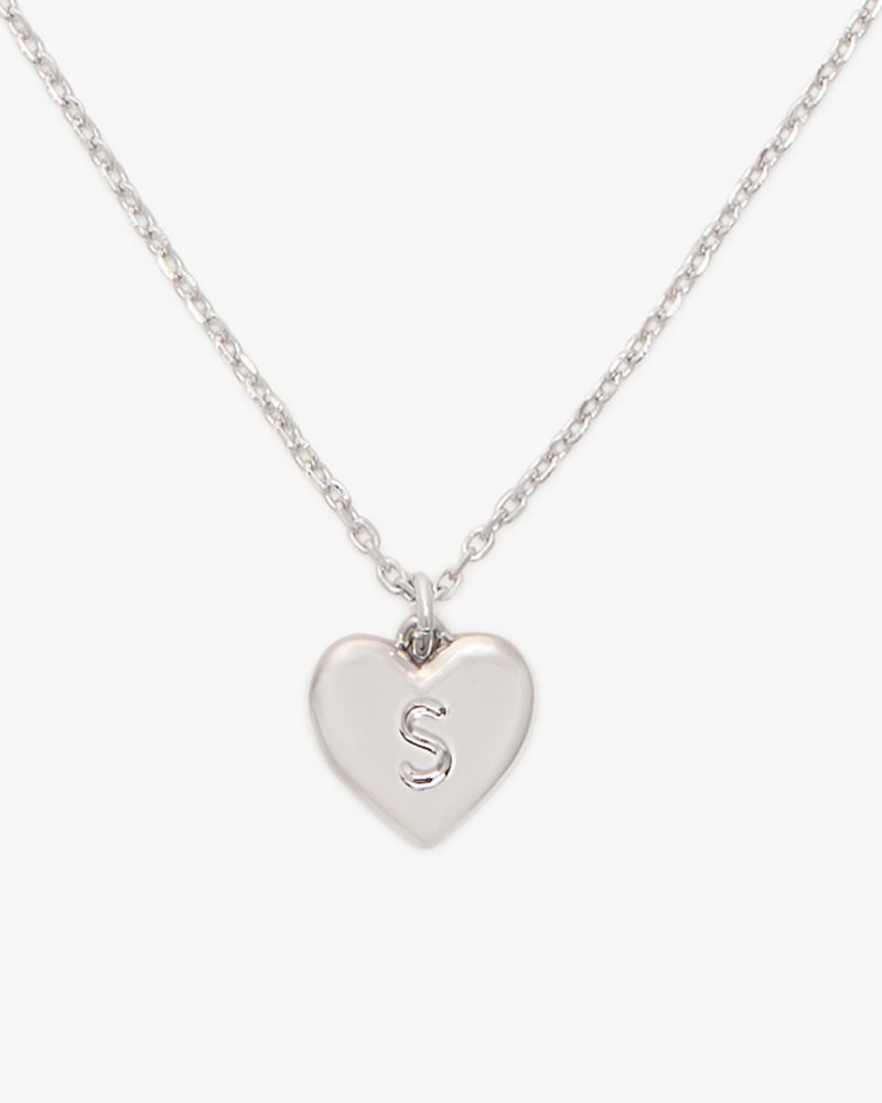 Kate Spade,Initial Here S Pendant,Single Strand,Engraved Detail,Heart Embellishment,Initials Embellishment,Casual,