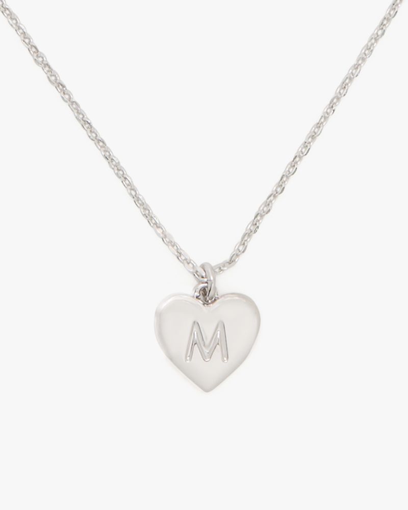 Kate Spade,Initial Here M Pendant,Single Strand,Engraved Detail,Heart Embellishment,Initials Embellishment,Casual,