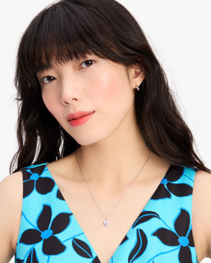 Kate Spade,Initial Here M Pendant,Single Strand,Heart Embellishment,Initials Embellishment,Casual,