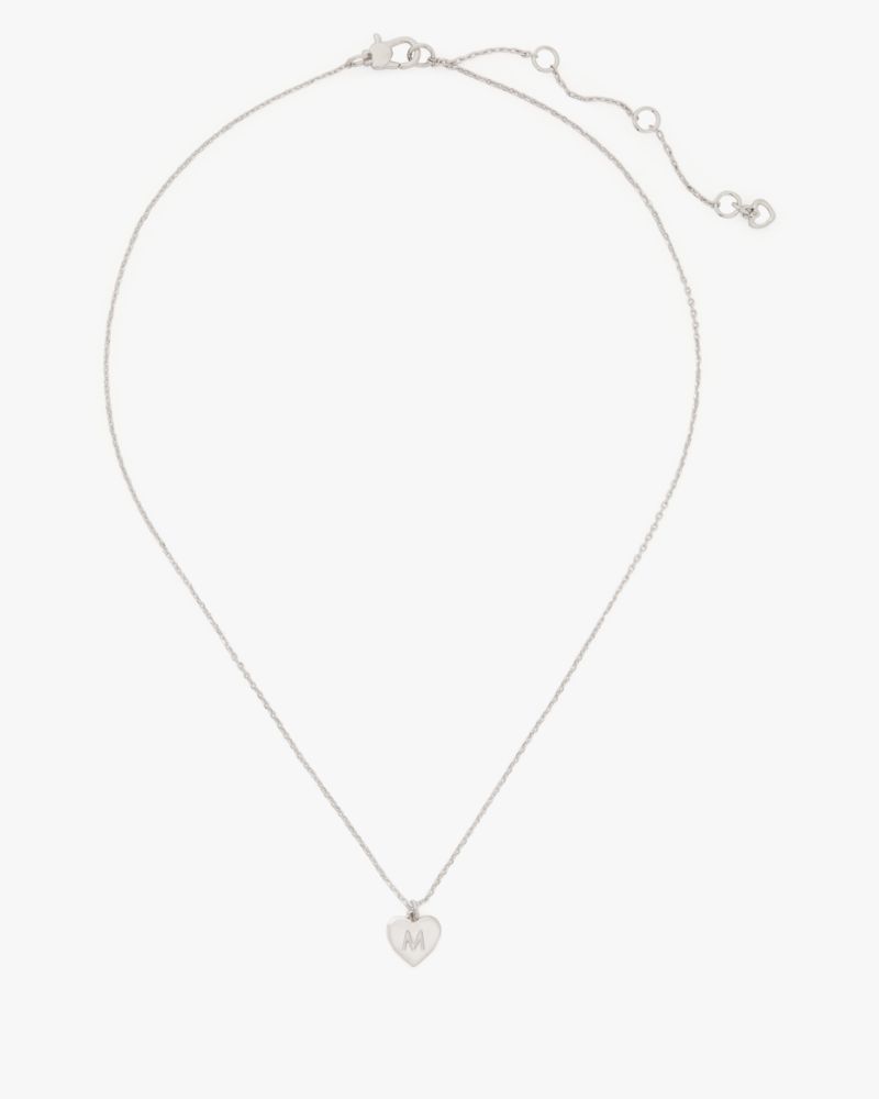 Kate Spade,Initial Here M Pendant,Single Strand,Heart Embellishment,Initials Embellishment,Casual,