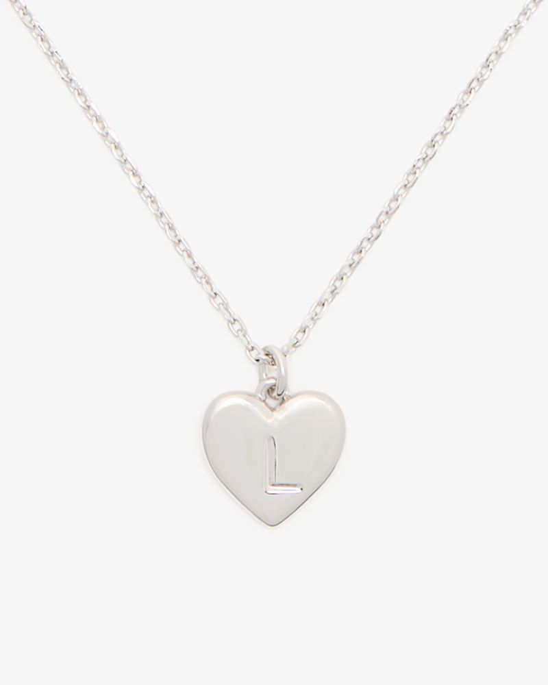 Kate Spade,Initial Here L Pendant,Choker,Engraved Detail,Heart Embellishment,Initials Embellishment,Casual,