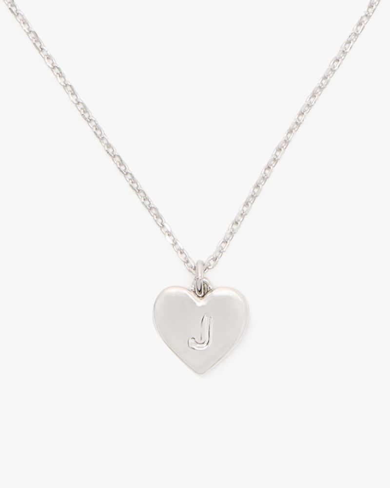 Kate Spade,Initial Here J Pendant,Single Strand,Engraved Detail,Heart Embellishment,Initials Embellishment,Casual,