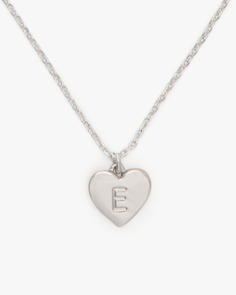 Kate Spade,Initial Here E Pendant,Single Strand,Engraved Detail,Heart Embellishment,Initials Embellishment,Casual,