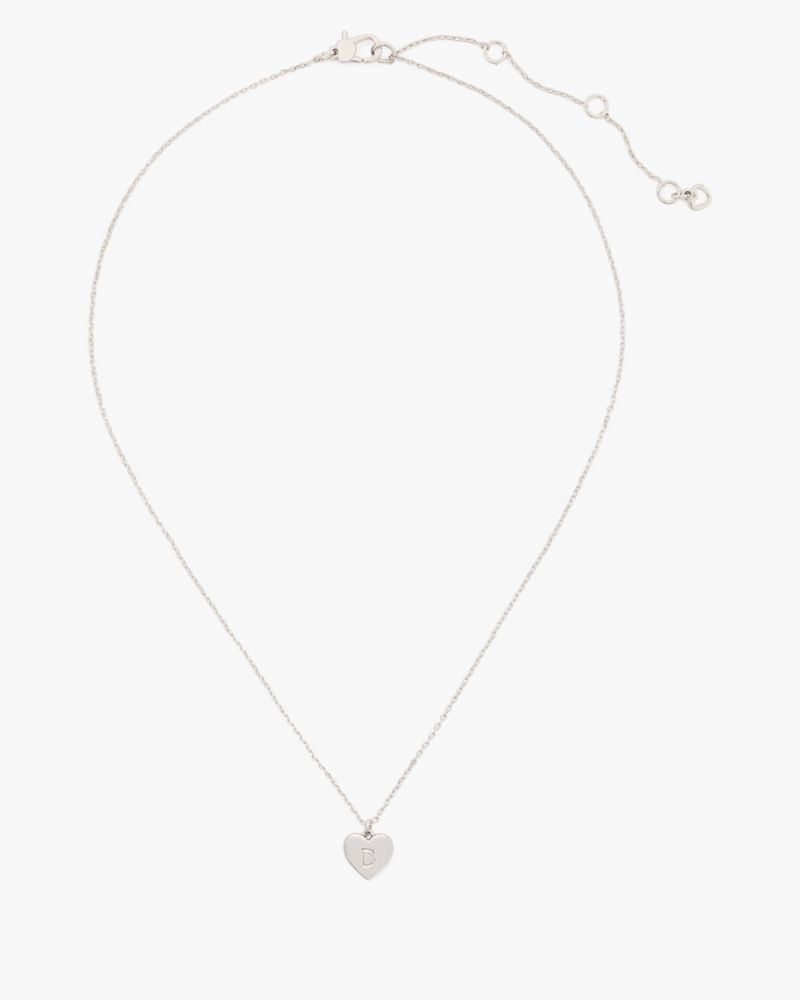 Kate Spade,Initial Here D Pendant,Single Strand,Heart Embellishment,Initials Embellishment,Casual,