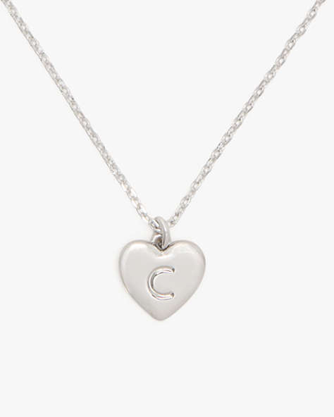 Kate Spade,Initial Here C Pendant,Silver