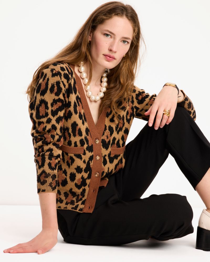 Kate Spade,Classic Leopard Cardigan,