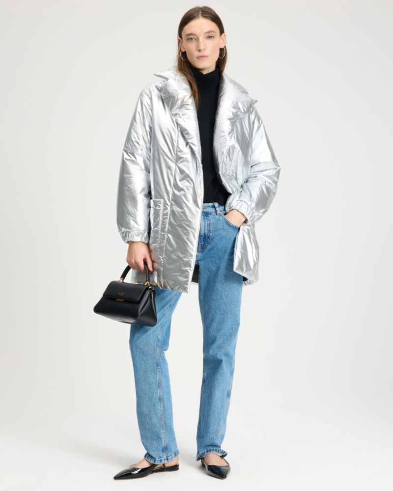 Kate Spade,Metallic Nylon Jacket,Metallic