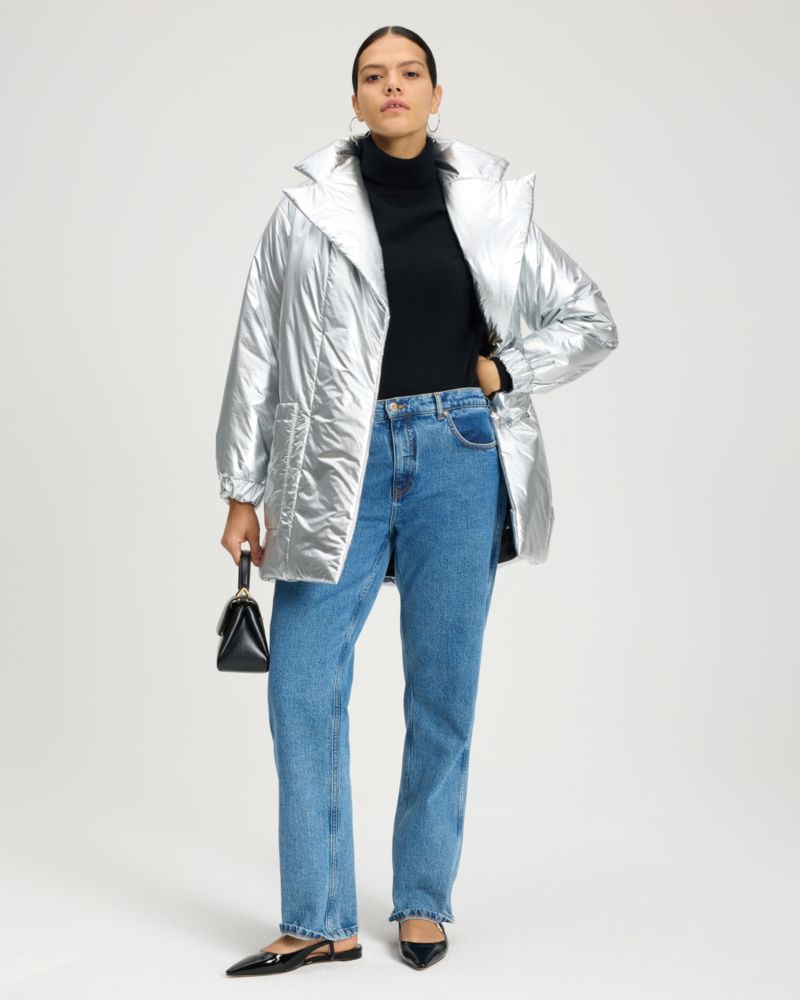 Kate Spade,Metallic Nylon Jacket,Metallic