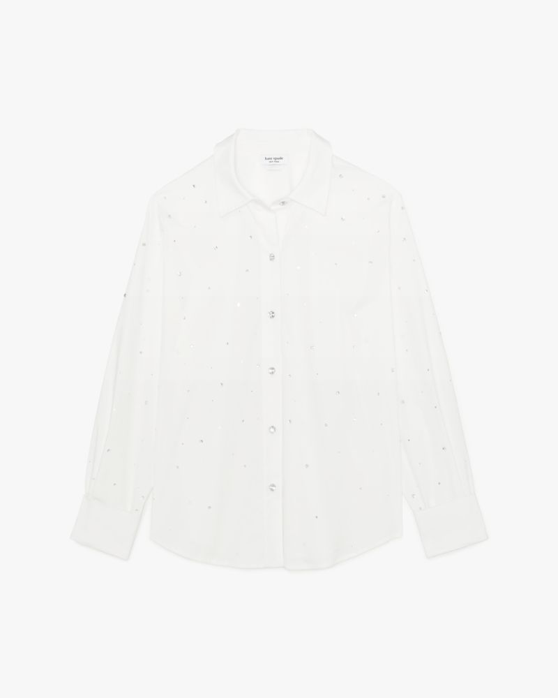 Kate Spade,Embellished Poplin Shirt,