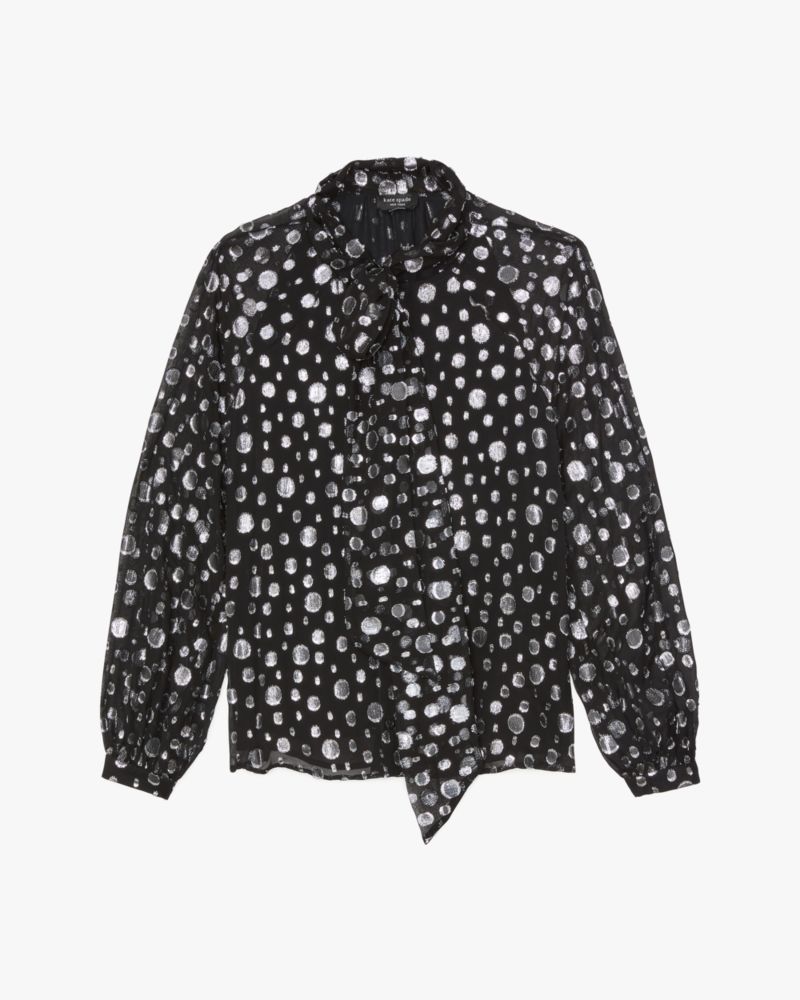 Kate Spade,Space Dot Tie-neck Shirt,