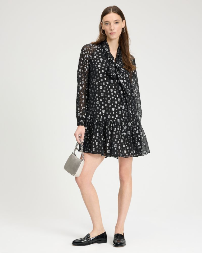 Kate Spade,Space Dot Tie-neck Dress,