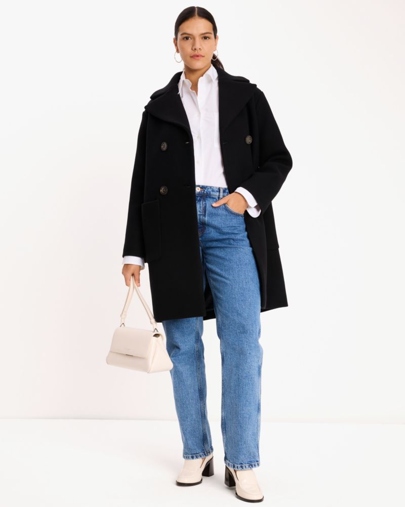 Kate Spade,Double Breasted Wool Coat,Wool,Top Coat,Casual,