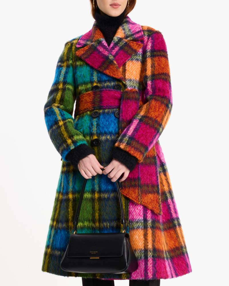 Kate Spade,Grand Plaid Wool Coat,