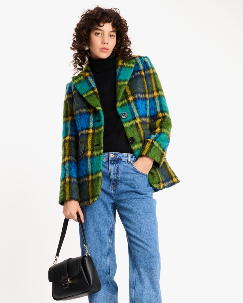 Kate Spade,Grand Plaid Wool Jacket,