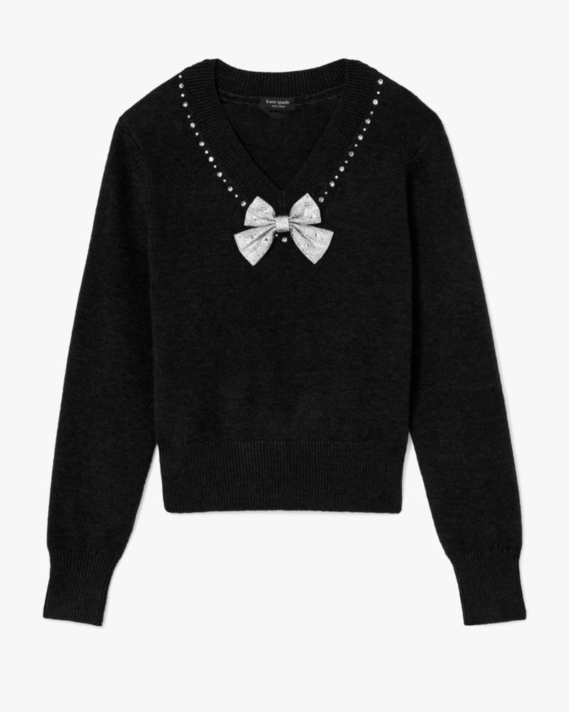 Kate Spade,Embellished V-neck Sweater,