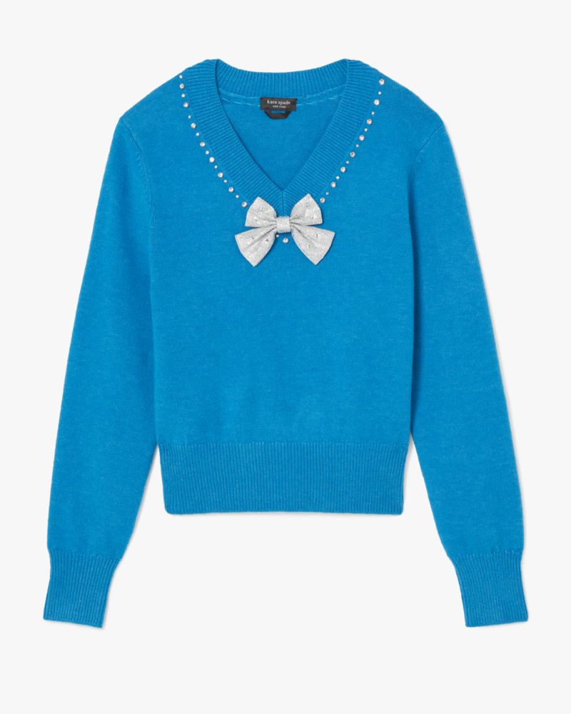 Kate Spade,Embellished V-neck Sweater,