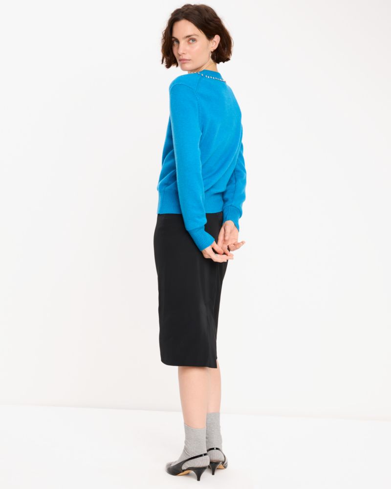 Kate Spade,Embellished V-neck Sweater,