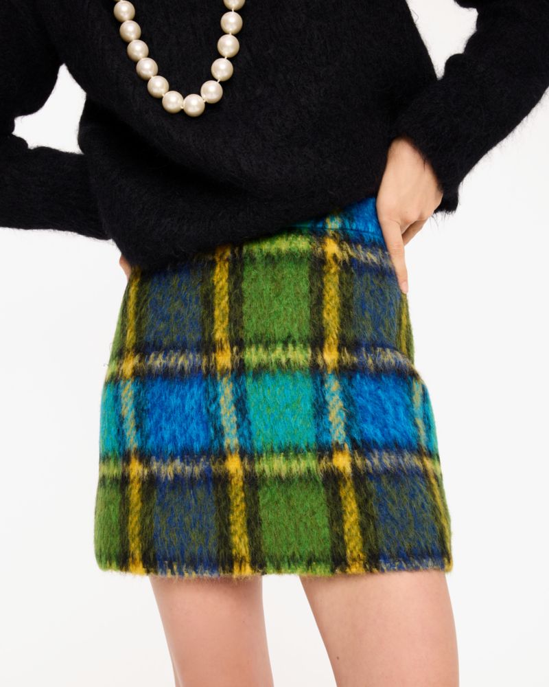 Kate Spade,Grand Plaid A-line Skirt,