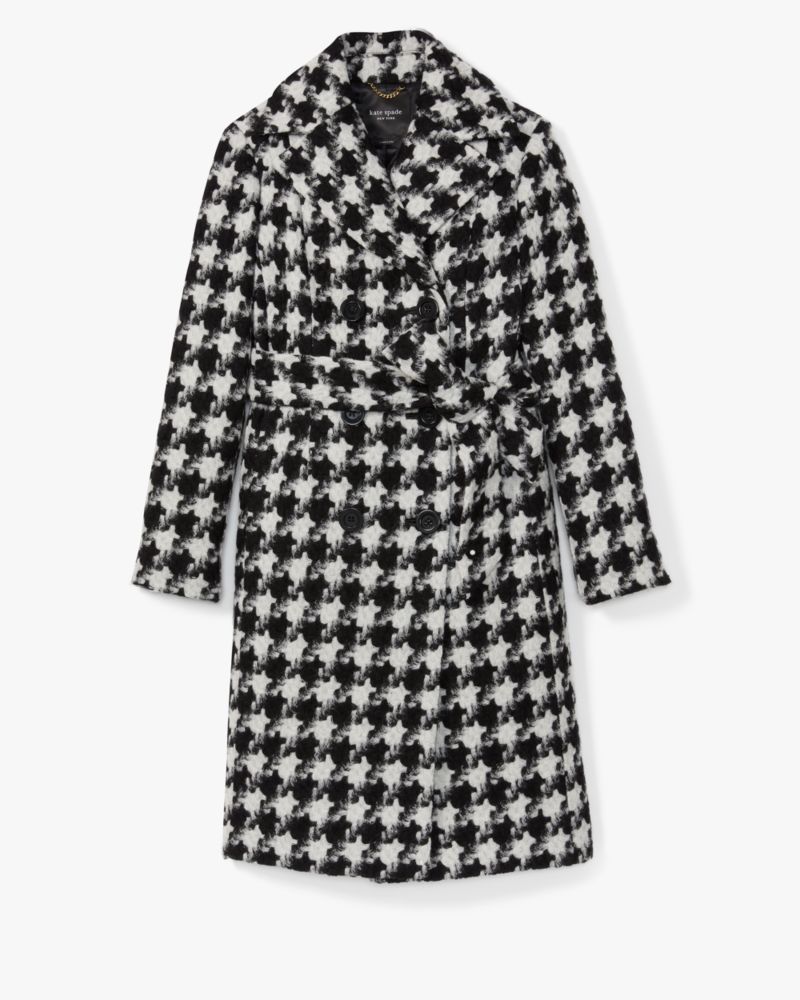 Kate Spade,Houndstooth Wool Coat,