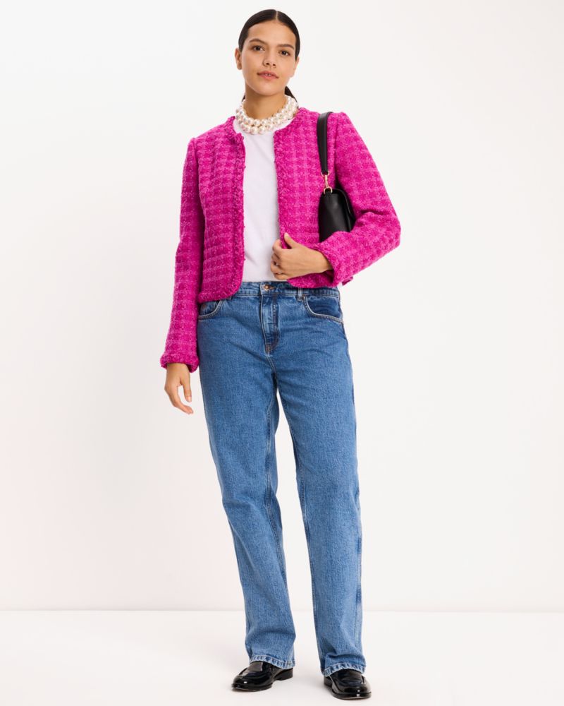 Kate Spade,Cadillac Tweed Jacket,Tweed,Braided,Day Party,