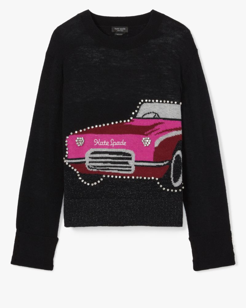 Kate Spade,Embellished Car Sweater,