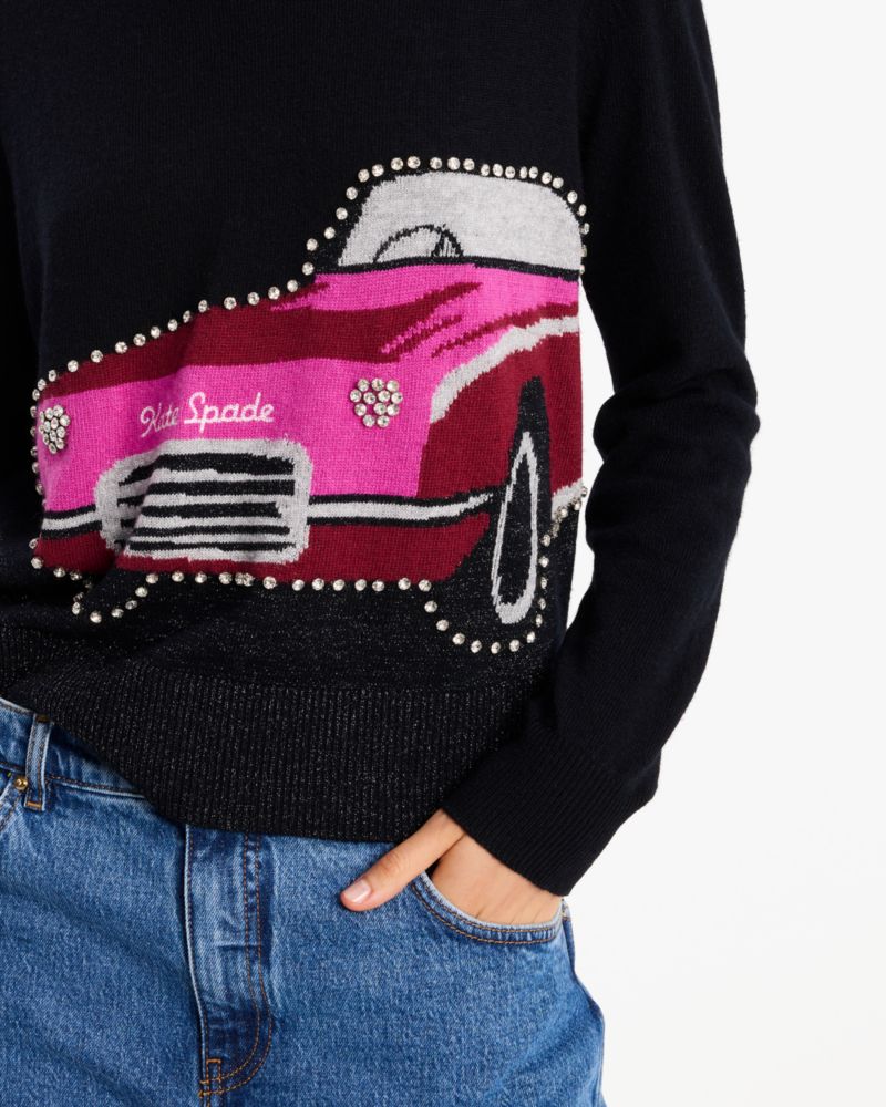 Kate Spade,Embellished Car Sweater,